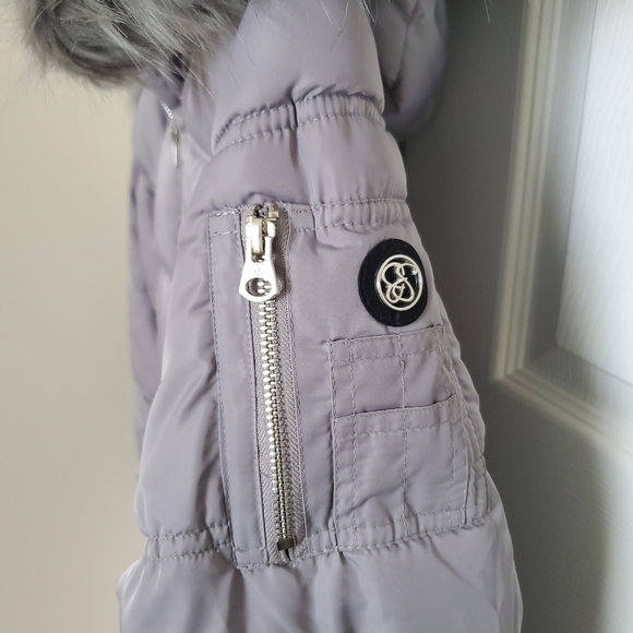 New Jessica Simpson Ladies Medium Silver Grey Winter Coat - Picture 5 of 6
